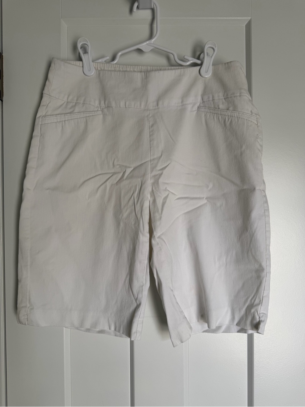 Attyre High-Waist White Bermuda Pull On Shorts